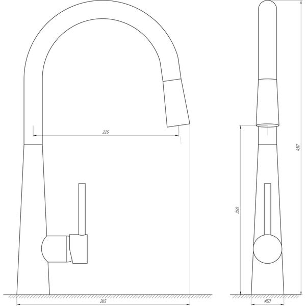 Змішувач для кухні Globus Lux Lazer GLLR-1033-Steel 000012447 фото