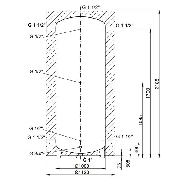 Теплоакумулятор Thermo Alliance TA-ТАМ-00 300 з ізоляцією 60 мм SD00048839 фото