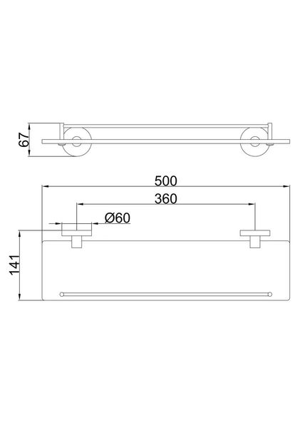 Скляна поличка Frap F30207 чорна F30207 фото