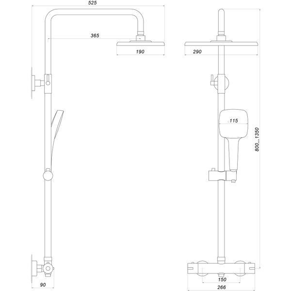Душова система Globus Lux Termostatic R GDS-0040T-BB 000021953 фото