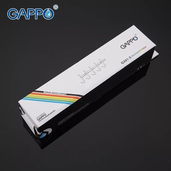 Вешалка для полотенец Gappo G201-5 на 5 крючка хром G201-5 фото