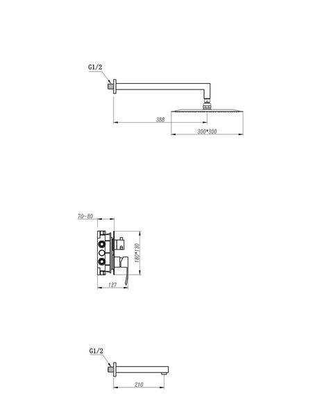 Душова система прихованого монтажу Gappo G7102 хром G7102 фото