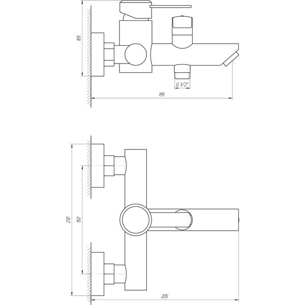 Смеситель для ванны Globus Lux Wien SBT2-102NE 000018109 фото