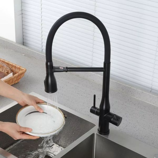 Смеситель для кухни с фильтром Gappo G4399-76 черный G4399-76 фото