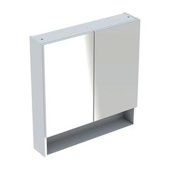 SELNOVA Square шкафчик зеркальный 78,8*85*17,5см, двухдверный, белый глянец