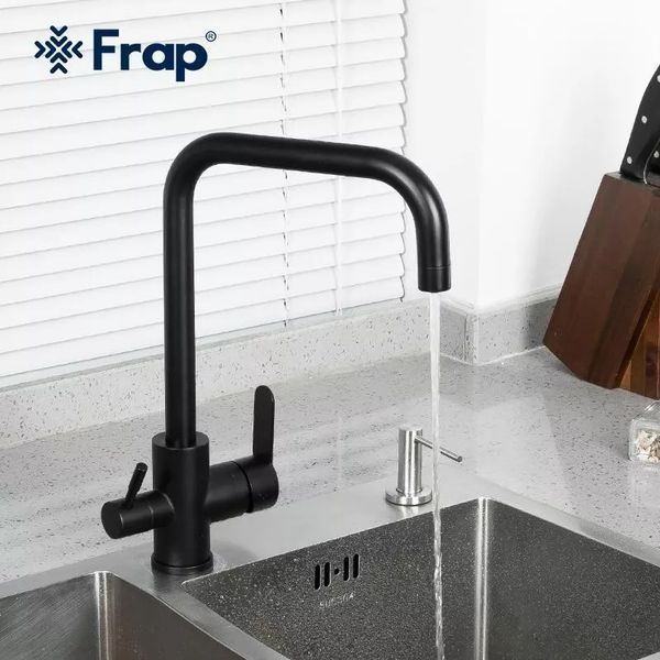 Змішувач для кухні з фільтром Frap F43801-6 чорний F43801-6 фото