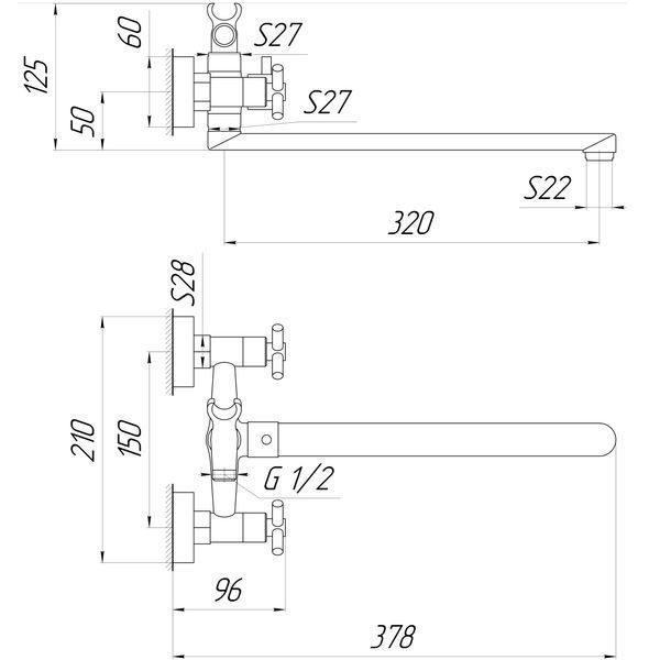 Смеситель для ванны Globus Lux Dukat SD4-208 000024961 фото