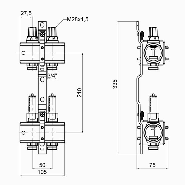 Коллектор Icma №K013 на 2 выхода с расходомерами SD00005230 фото