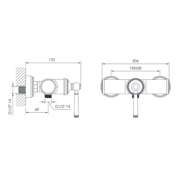 Смеситель для душа Imprese Hydrant ZMK031806080 060389 фото