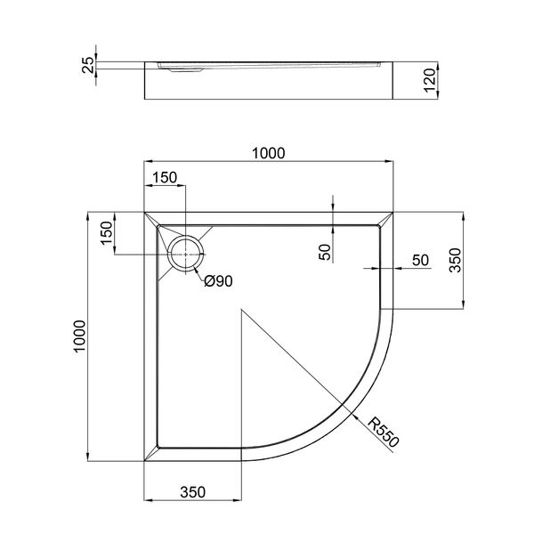 Душовий піддон Qtap Robin 100x100x12 см SD00046986 фото