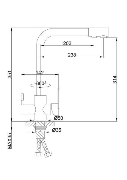 Смеситель для кухни с фильтром Frap F4348 сатин F4348 фото
