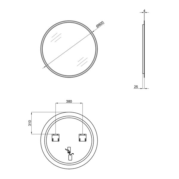 Зеркало Qtap Virgo R800 с LED-подсветкой SD00045769 фото