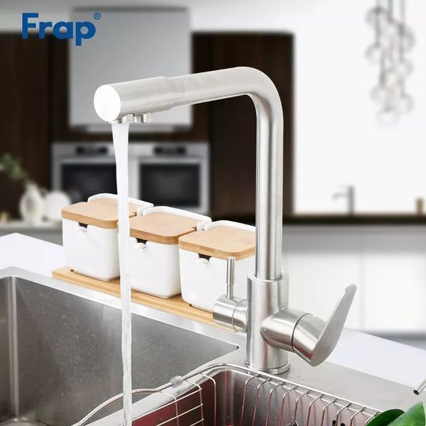 Смеситель для кухни с фильтром Frap F4348 сатин F4348 фото