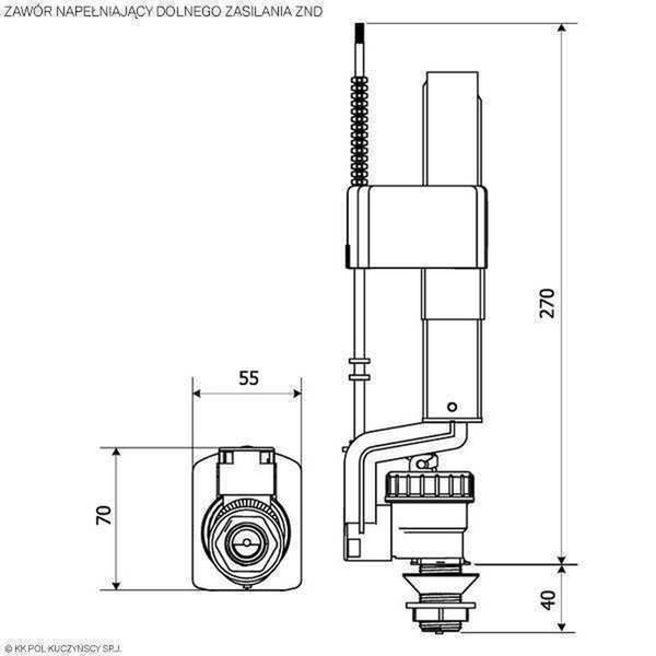 Клапан заповнення K.K.POL ZND/110- 1/2″ МО, нижн. латунь 000005703 фото