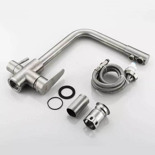 Смеситель для кухни с фильтром Frap F4348 сатин F4348 фото