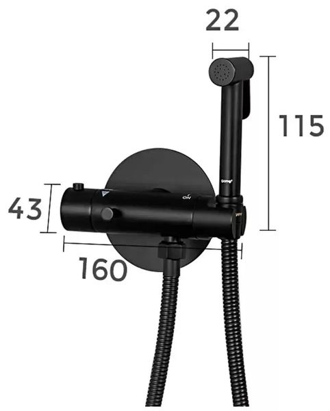 Гігієнічний набір Gappo G7290-6 з термостатом та гачком чорний G7290-6 фото