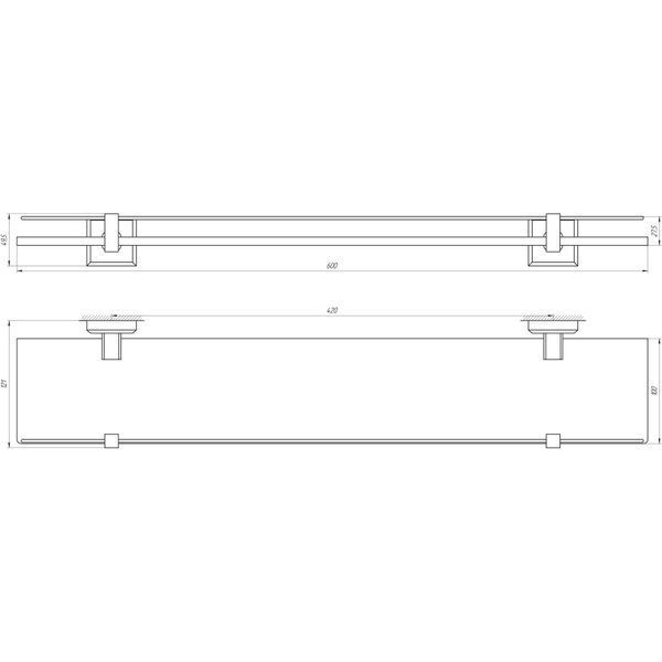 Полиця TOPAZ TKB 9927 скло с бортиком 000021234 фото