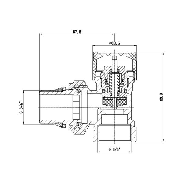 Клапан термостатичний SD Forte SF238W20 3/4" кутовий SD00021144 фото