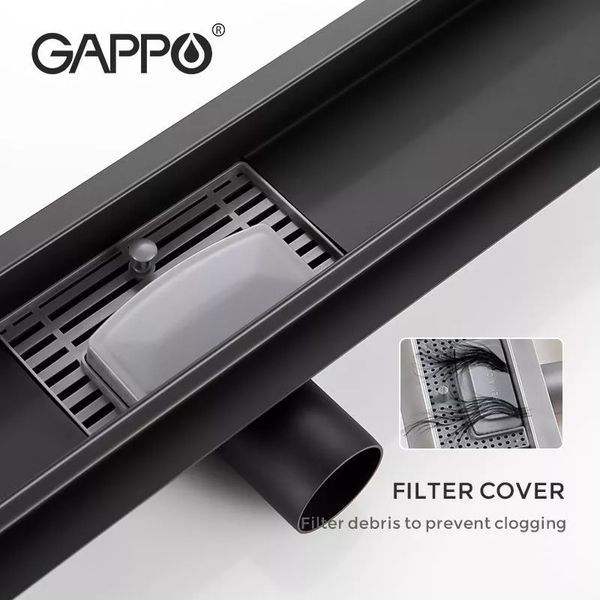 Трап для душа Gappo G87007-36 70х700 мм черный G87007-36 фото