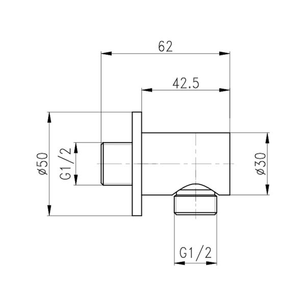 Подключение для шланга Qtap Spojeni круглое Chrome SD00035716 фото