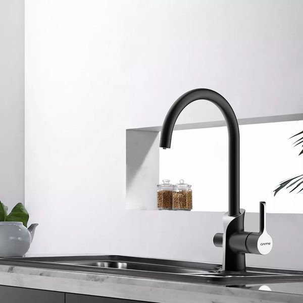 Смеситель для кухни с фильтром Gappo G4303-6 черный/хром G4303-6 фото