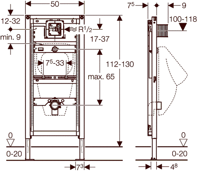 Монтажный элемент для писсуара Geberit Duofix 111.616.00.1 111.616.00.1 фото