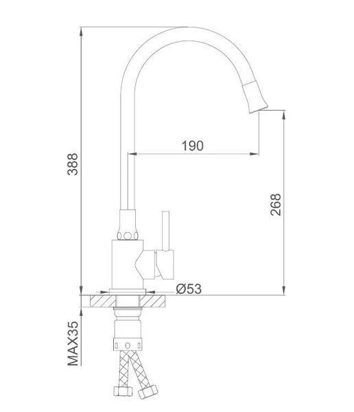 Смеситель для кухни Frap F40994-8 с гибким изливом белый F40994-8 фото
