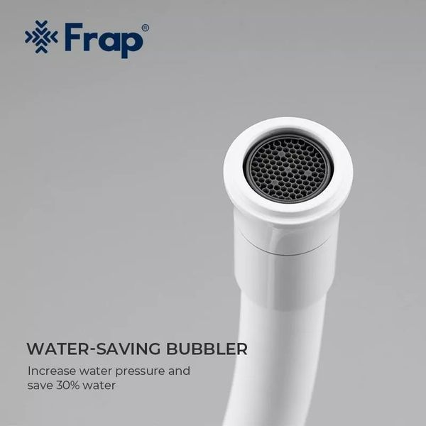 Смеситель для кухни Frap F40994-8 с гибким изливом белый F40994-8 фото
