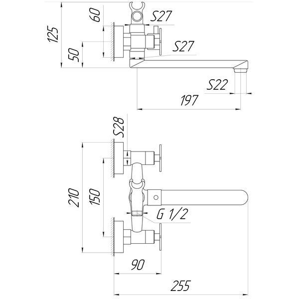 Смеситель для ванны Globus Lux Dukat-8 SD8-102N 000024966 фото