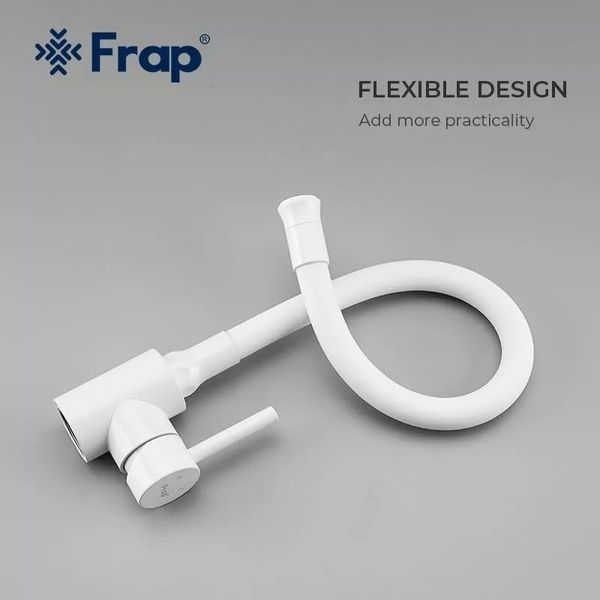 Смеситель для кухни Frap F40994-8 с гибким изливом белый F40994-8 фото