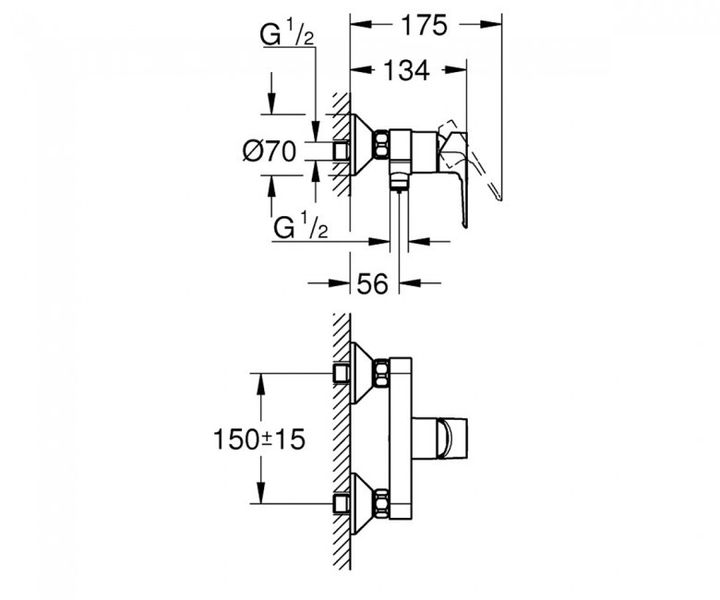 Змішувач для душу Grohe BauLoop New 23634001 23634001 фото