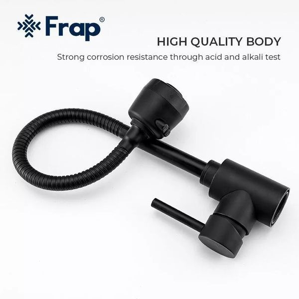 Смеситель для кухни Frap F40993-6 с гибким изливом черный F40993-6 фото