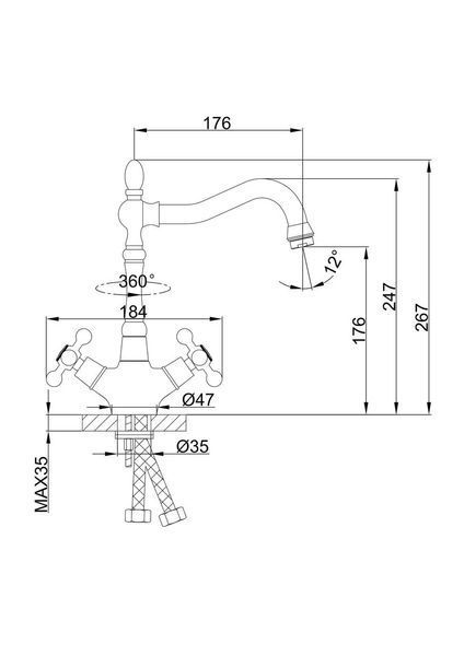 Смеситель для кухни Frap F4019-4 бронза F4019-4 фото