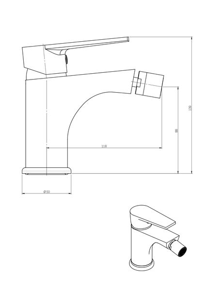 Смеситель для биде Perla Harry хром PBZ6106 PBZ6106 фото