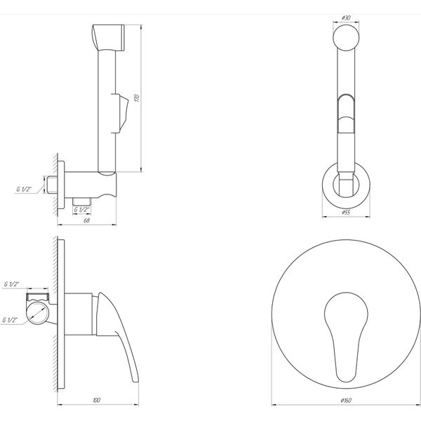 Змішувач гігієнічний Globus Lux Solly GLSO-0110 000009462 фото