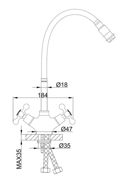 Смеситель для кухни Frap F4319-4 с гибким изливом бронза F4319-4 фото