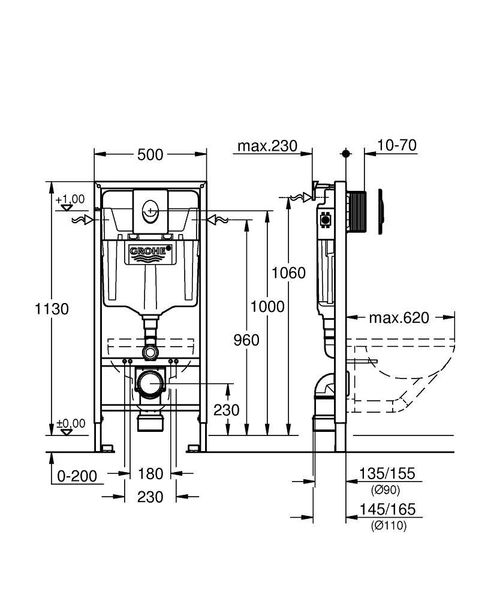 Інсталяція для унітазу Grohe Rapid SL (кнопка Skate Air біла) 38722001 38722001 фото