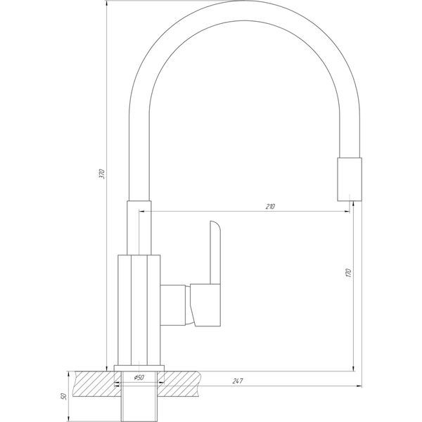 Смеситель для кухни Domino Prestige DPS-203SLR 000022592 фото