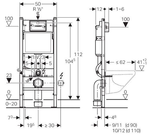 Монтажный элемент Geberit Duofix Delta 458.126.00.1 458.126.00.1 фото