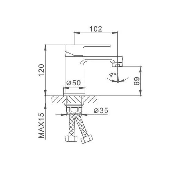 Смеситель для умывальника Frap F1042 черный/хром F1042 фото