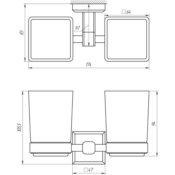 Стакан двойной Topaz TКB 9928A 000021236 фото