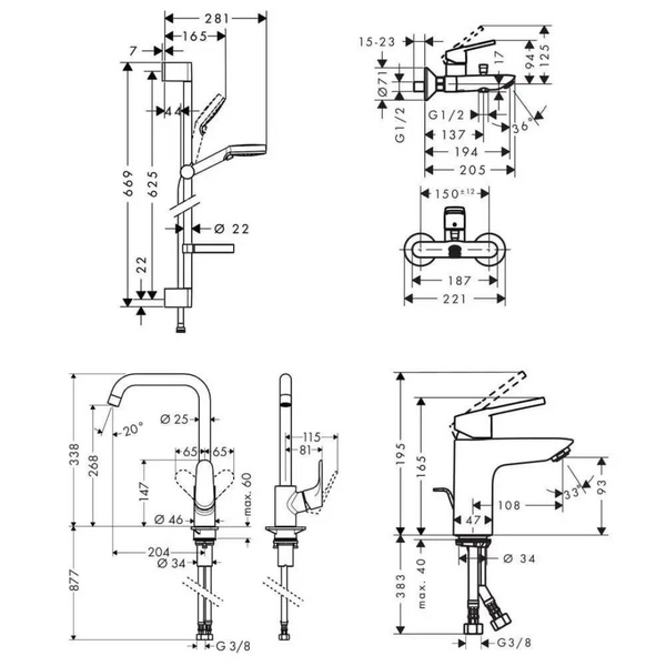 Набор смесителей Hansgrohe Logis Loop 1172019 1172019 фото