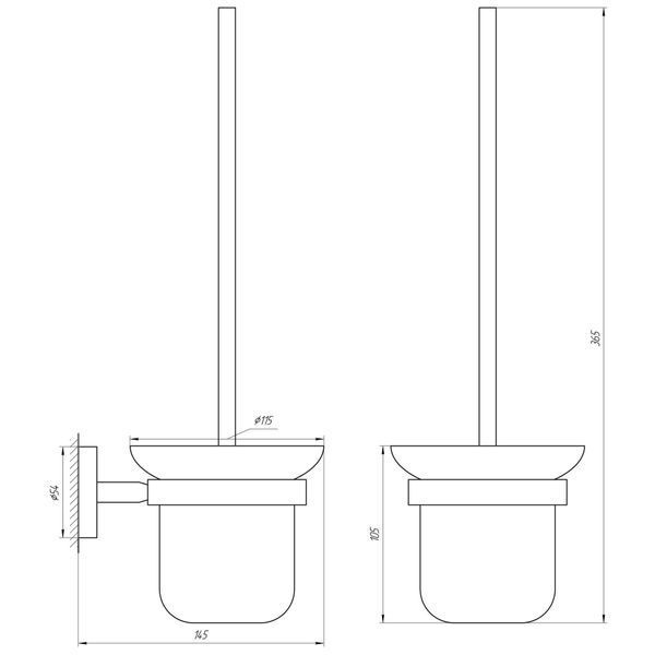 Ерш настенный Globus Lux BS8429A черный матовый SUS304 000018161 фото