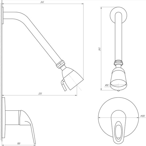 Змішувач для душу Globus Lux Sena GLS-0105S 000001251 фото