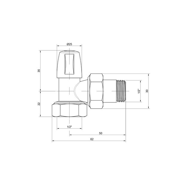 Кран радиаторный Icma №805 1/2" угловой SD00005552 фото