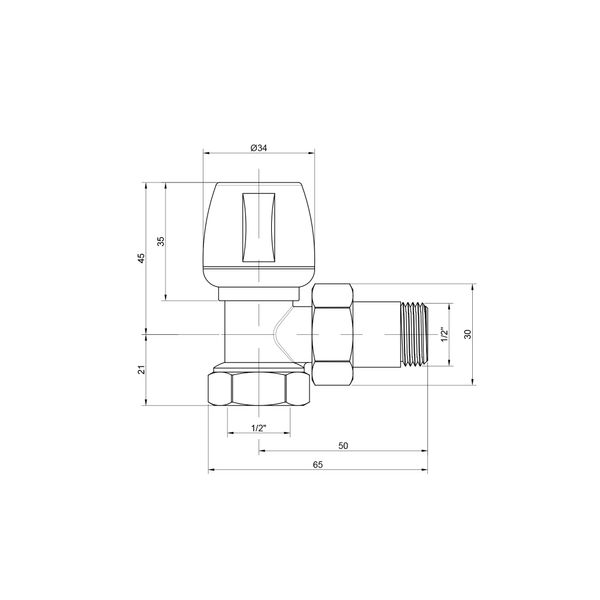 Кран радиаторный Icma №803 1/2" угловой SD00005588 фото