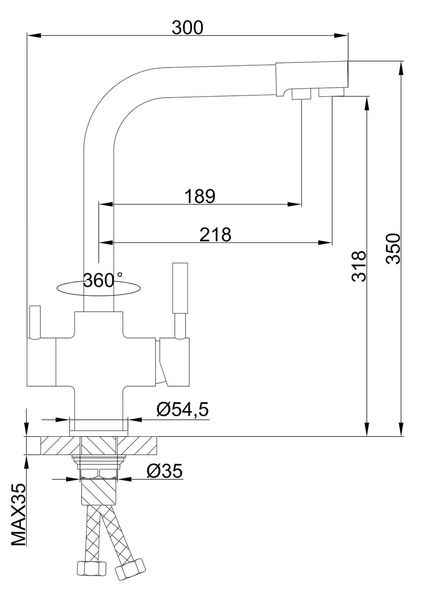 Змішувач для кухні з фільтром Frap F4352-7 чорний мармур F4352-7 фото