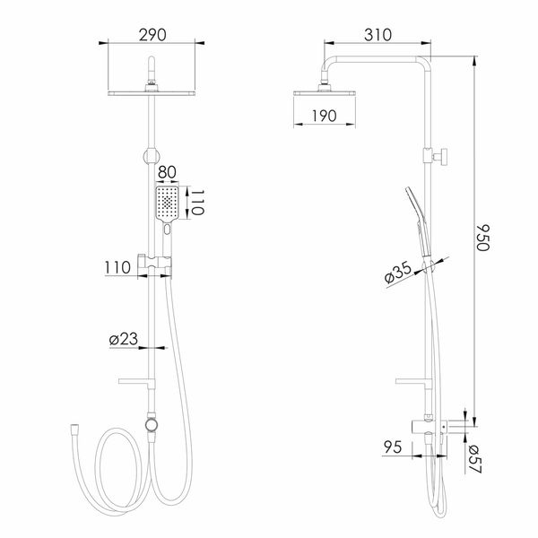 Душевая система Imprese Modus черная f03008210SW 088194 фото