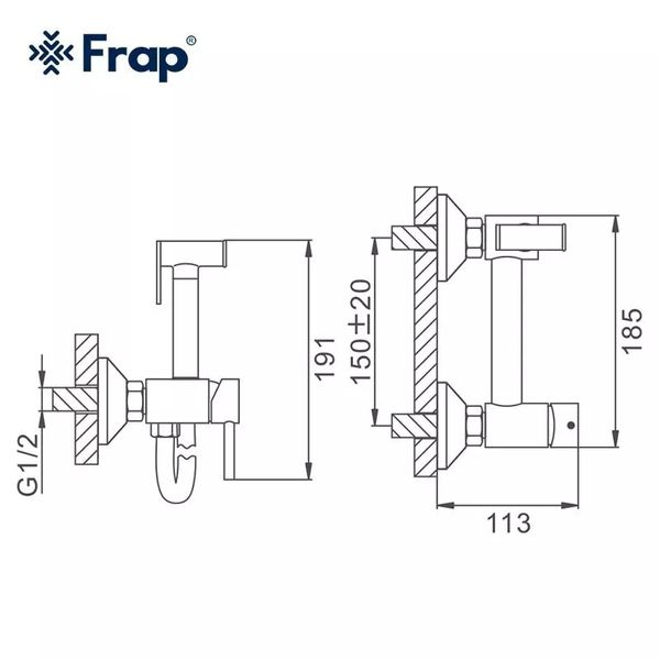 Гигиенический душ Frap F7503-6 черный F7503-6 фото