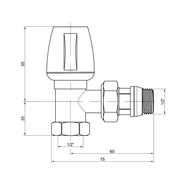 Кран радиаторный Icma №1116 1/2" угловой хром SD00005594 фото